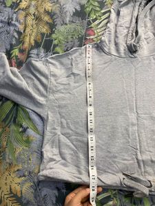 Grey Cropped Hoodie