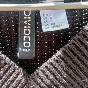 Size-S H&amp;M Black V-Neck Knit Vest