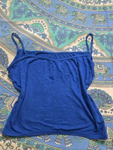 y2k Blue Spaghetti Strap Tank Top
