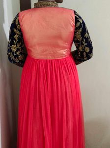 Long Velvet And Net One-piece