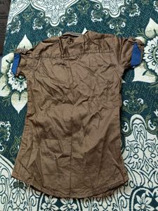 Boy's Brown Button-Down Shirt