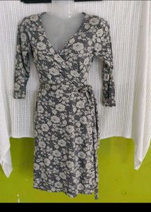 L.k. bennett Floral Print Silk Wrap Dress