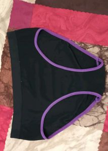 Comfortable Black &amp; Purple Trim Briefs