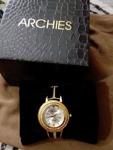 Archies Embellished Gold Tone Watch