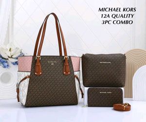 MICHAEL KORSVOGAGER EAST WEST TOTE BAG 3PC COMBO