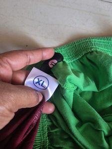 Maroon and Green Leggings