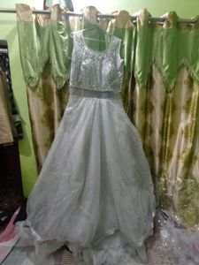 Grey Ethnic Gown For Girls