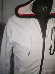 Men's White Zip-Up Hoodie