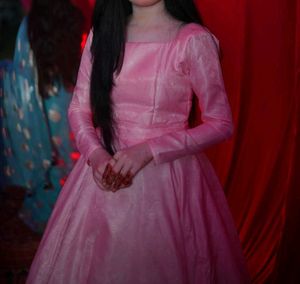 Elegant Pink Long Sleeve Maxi Dress