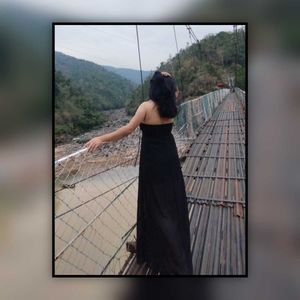Elegant Black Halter Neck Maxi Dress