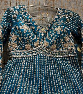 Designer Teal Embellished Lehenga Choli
