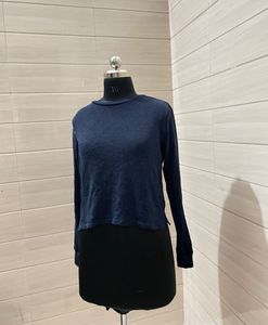 H&M glitter party wear Blue Long Sleeve Top