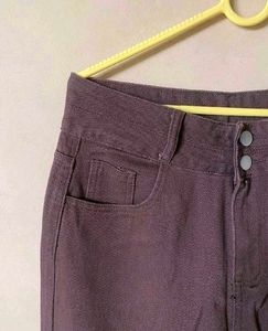 High Waist Straight Leg Brown Jeans
