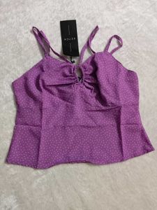 Purple Polka Dot Cami Top