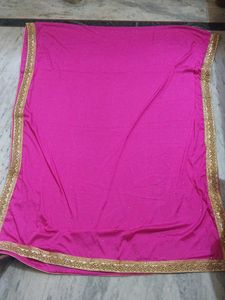 Stunning Pink Duppatta 4 Lahenga with Golden Bor