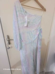 Pastel Tie-Dye One-Shoulder Dress