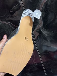 Stylish Snake Print Mules with Rhinestones