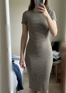 LIFESTYLE’s Ginger - Striped Ribbed Midi Dress