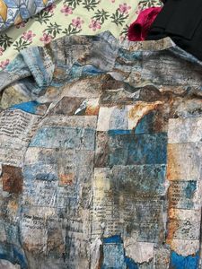 Unique Newspaper Print Button-Up Shirt