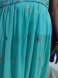 Teal Embroidered Ethnic frock