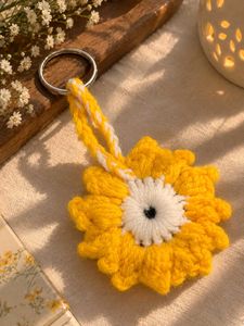 Handmade Crochet Flower Keychain