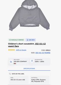 Grey Cropped Hoodie
