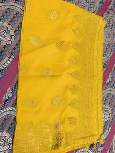 Vibrant Yellow Silk dupatta