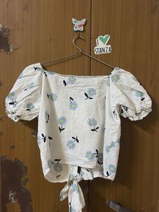 Floral Tie-Front Top