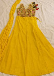 Yellow Embroidered Lehenga Choli Set