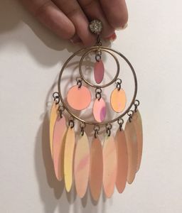 Pink Holographic Dangling Earrings