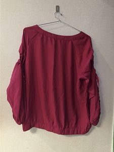 Burgundy Long Sleeve Casual Top