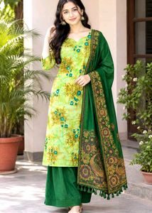 Vibrant Purple Silk Sare free suit