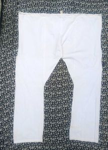 Pure cotton White Embroidered Kurta pajama set