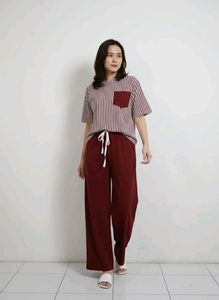 Striped Top and Lounge Pants Set