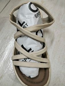 Stylish Beige Strappy Platform Sandals