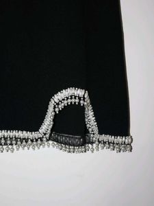 Rare Pearl-beaded Black Skirt
