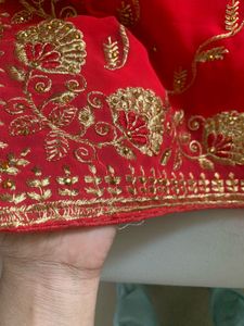 Elegant Red Embroidered Saree