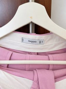 Pink Linen Blend Pants