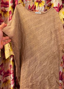 Beige Knit Top