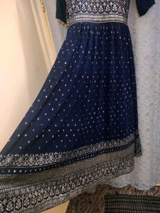 Embellished Navy Blue Ethnic Gown