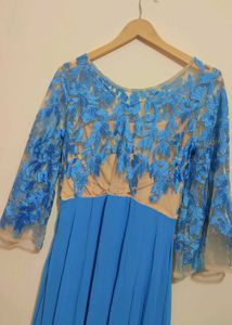 Blue🔵Elegant Embroidered Gown Dress 34 Bust