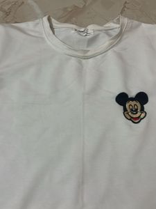 White Mickey Mouse Graphic T-Shirt