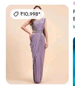 Lavender Colour Ready To Wear Saree