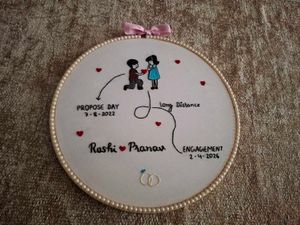 Custom Couple Embroidery Hoop Art