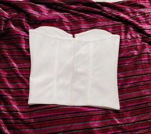 PrettyLittleThing White Corset Top
