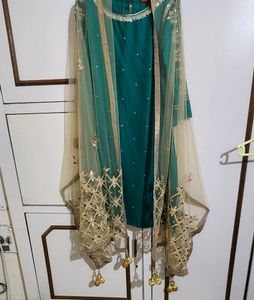 Golden Sheen And Mirror Dupatta