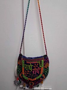 Radha Krishna Embroidery Sling Bag