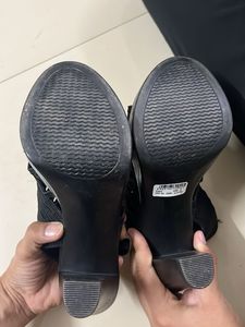 Stylish Black Strappy Heels EU 37