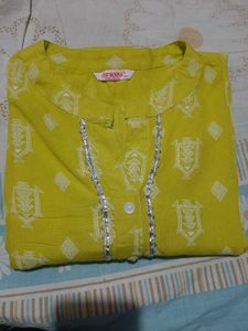 Lemon Yellow Straight Kurti