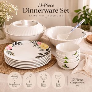 🍽️MELAMINE White & Floral Dinnerware